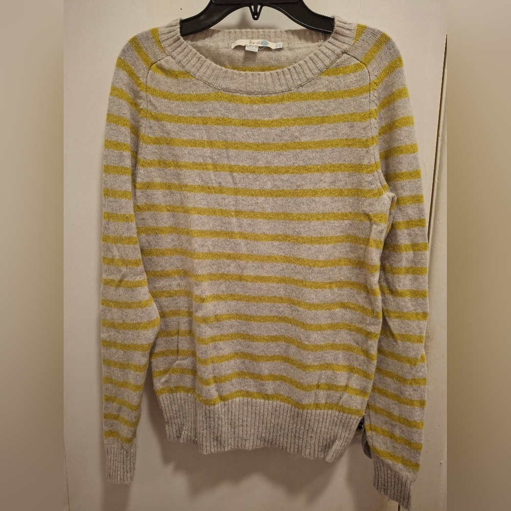 Boden Yellow and Gray Striped Sweater